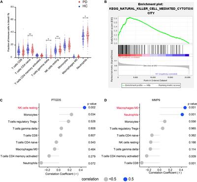 Significant Difference of Immune Cell Fractions and Their Correlations With Differential Expression Genes in Parkinson’s Disease